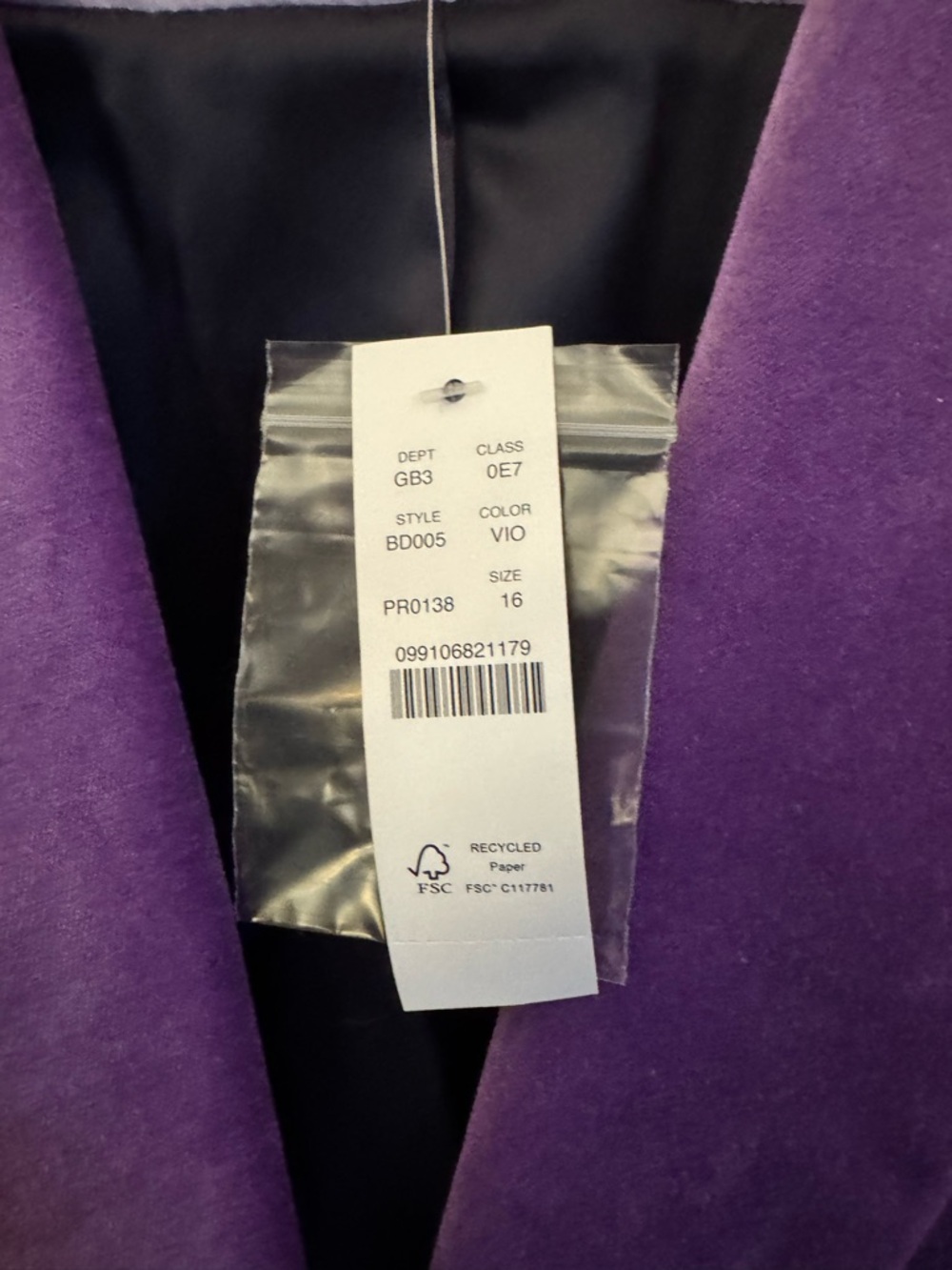 NWT J. Crew Willa blazer in Viola stretch velvet - Picture 8 of 9